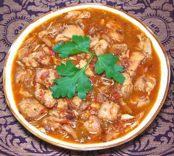 Bowl of Chicken in Tomato Sauce
