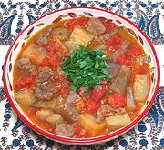 Bowl of Lamb and Eggplant Stew
