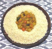 Plate of Moroccan Couscous with Tagine