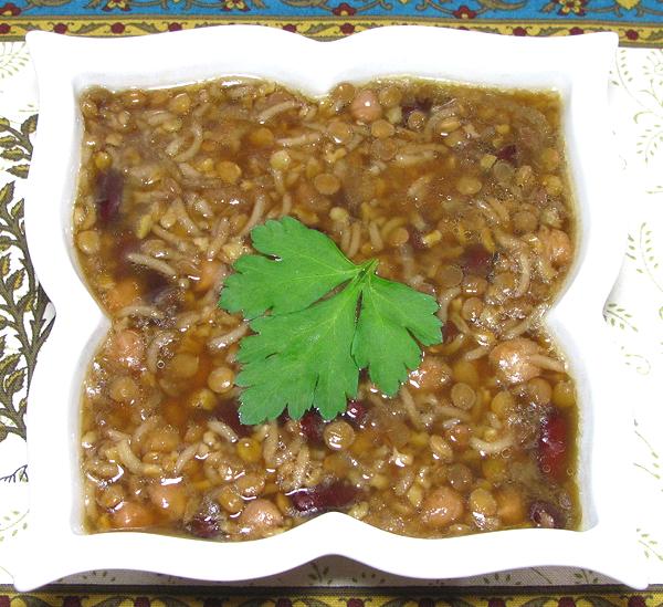 Bowl of Lebanese Bean and Grain Soup