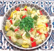 Dish of Potatos with Peppers, Lemon