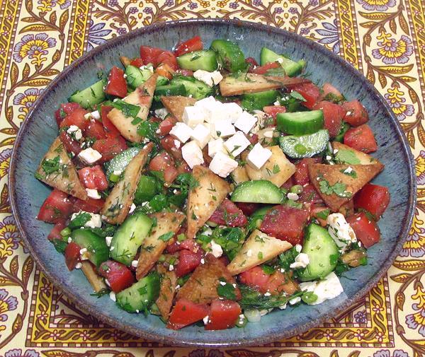Bowl of Tajik Bread Salad