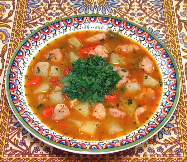 Bowl of Turkmen Chicken Stew
