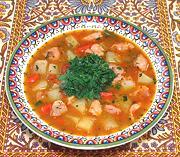 Bowl of Turkmen Chicken Soup / Stew