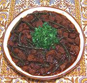 Bowl of Uzbek Beef with Long Beans