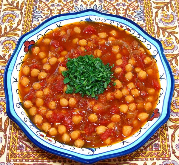 Bowl of Chickpeas & Onions Stew