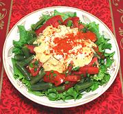 Dish of Green Bean & Tomato Salad