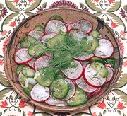 Dish of Cucumber Radish & Dill Salad