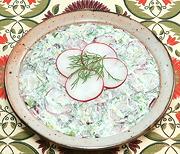 Bowl of Radish Salad with Sour Cream