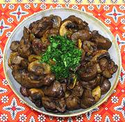 Dish of Kidneys with Mushrooms