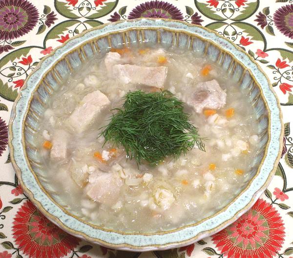 Bowl of Pork, Sauerkraut & Barley Soup