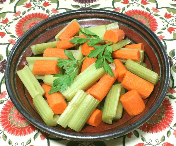 Bowl of fermented celery and carrots
