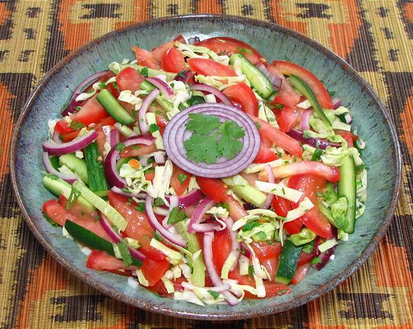 Dish of Kachumbari Salad
