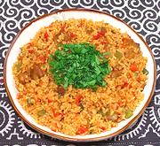 Bowl of Jollof Rice Ghana Style