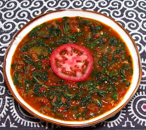 Bowl of Beef & 'Spinach' Stew