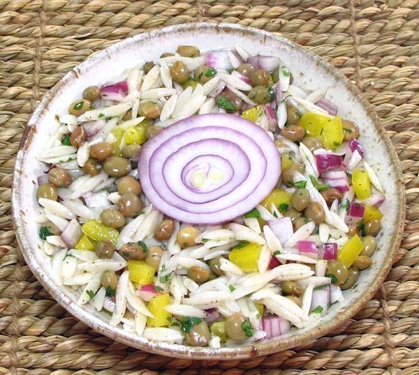 Bowl of Pigeon Pea and Orzo Salad
