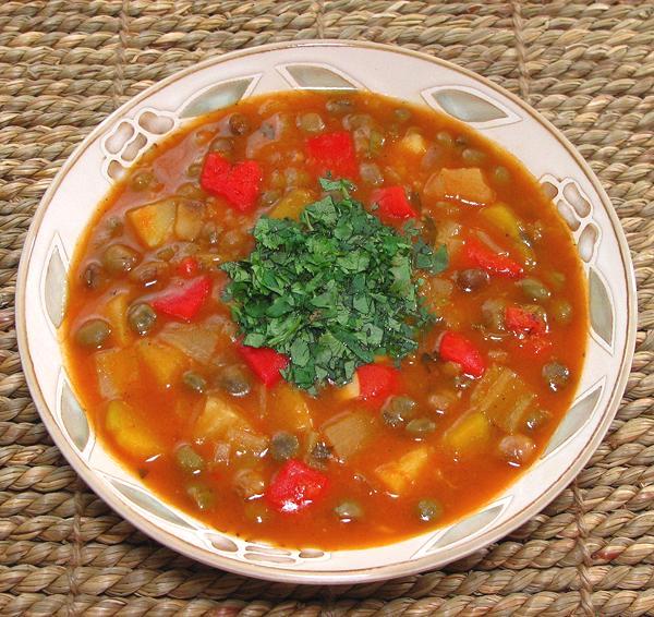 Bowl of Pigeon Pea Viandas Soup