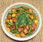 Dish of Potatoes with Green Beans