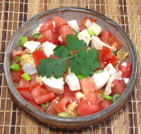 Dish of Tomato & Salted Egg Salad
