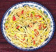 Dish of Bean Sprout Salad with Salt Fish