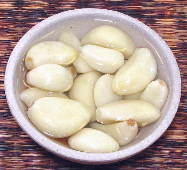 Small Bowl of Pickled Garlic Cloves