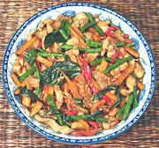 Dish of Chicken with Long Beans & Basil