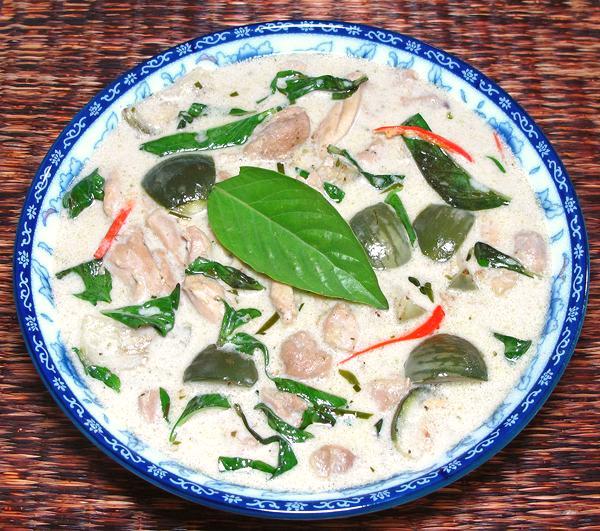 Dish of Green Curry with Chicken