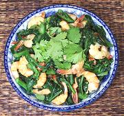 Dish of Shrimp with Chinese Broccoli