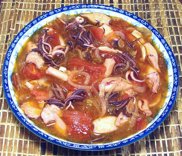 Dish of Squid Adobo