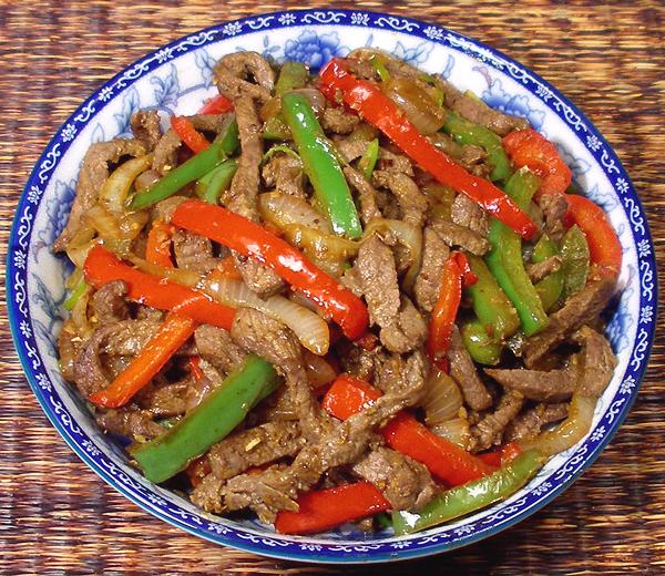 Dish of Beef with Bell Peppers