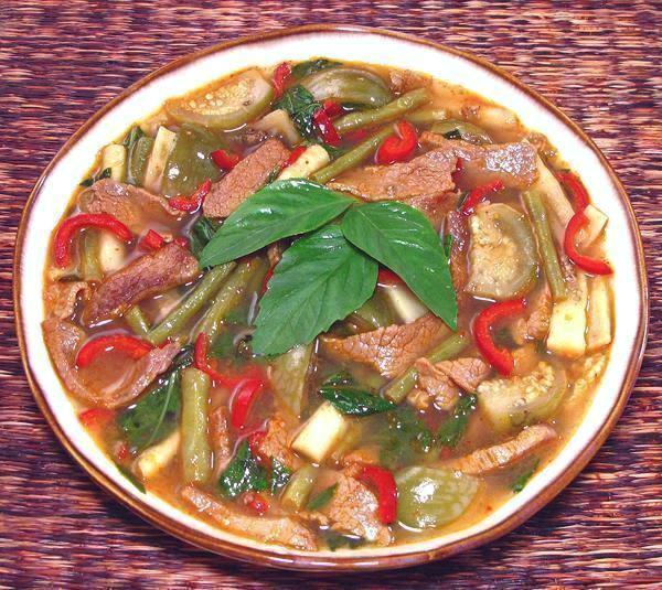 Dish of Beef Red Curry