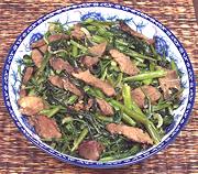 Dish of Beef & Water Spinach