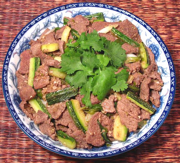 Dish of Beef with Zucchini