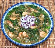 Dish of Mung Beans with Malabar Spinach