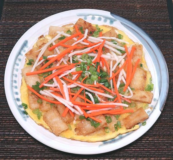 Dish of Fried Rice Cake with Eggs