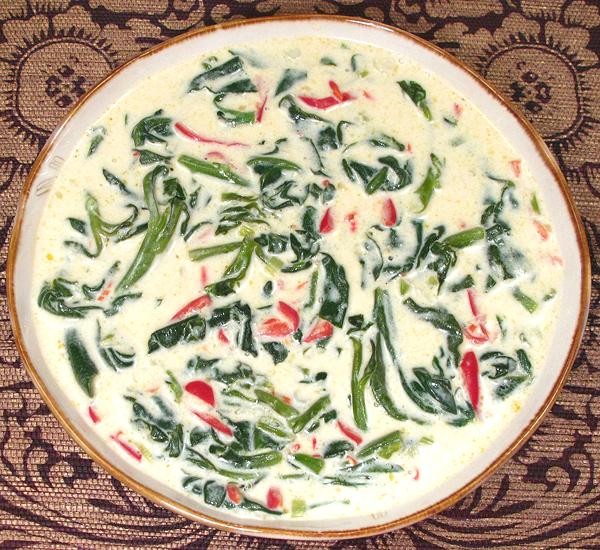Dish of Malabar Spinach