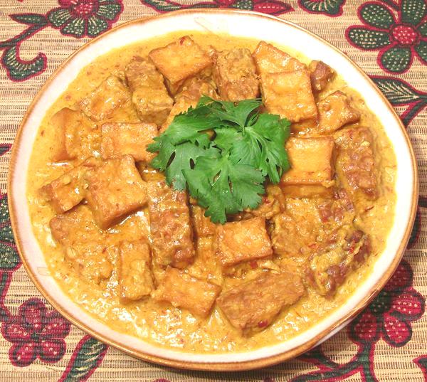 Dish of Tempeh & Tofu Curry