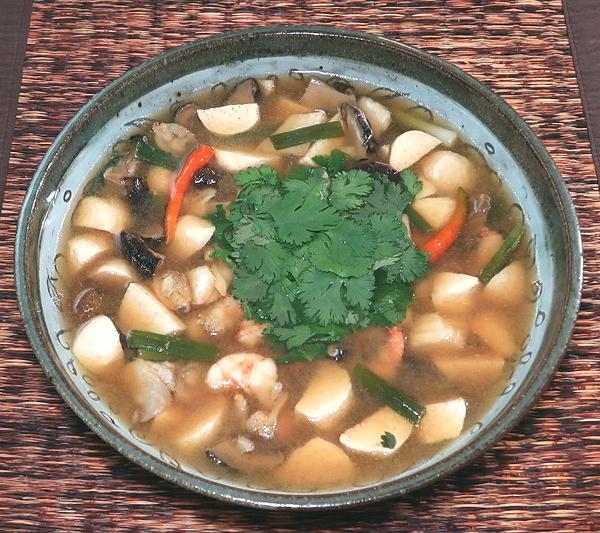 Bowl of Sour Seafood Soup
