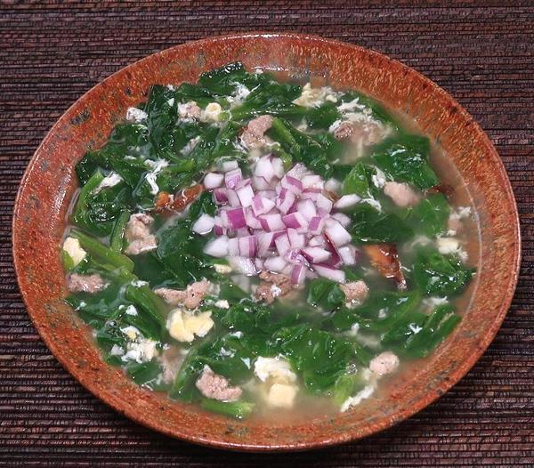 Bowl of Malabar Spinach Soup