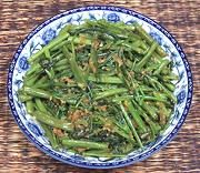 Dish of Water Spinach with Dried Shrimp