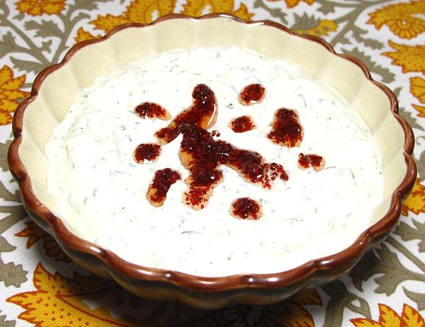 Small bowl of Cheese & Labne Dip