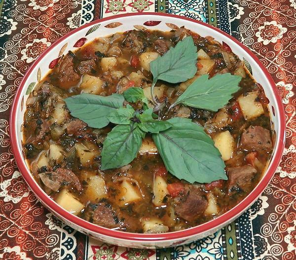 Dish of Beef Stew with Vegetables