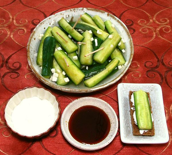 Presentation of Salted Cucumbers