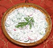 Dish of Cucumber & Radish Salad