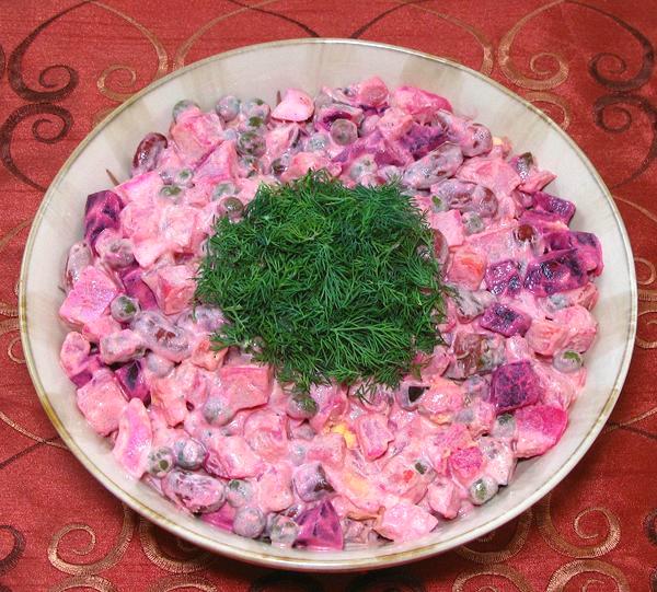 Dish of Diced Vegetable Salad