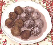 Dish of Swedish Meatballs with and without Sauce