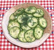 Bowl of Danish Pickled Cucumbers