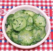 Dish of Swedish Pressed Cucumbers