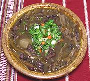 Bowl of Bean Soup with Pitos