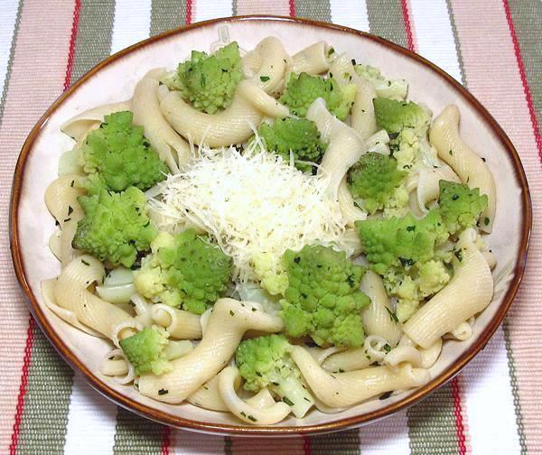 Dish of Pasta with Romanesco Cauliflower